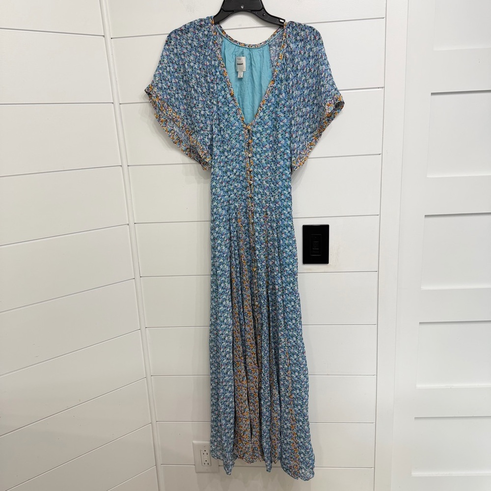 Anthro Maeve Floral Pleated Smocked Maxi Dress Boho Cottagecore 38670 - Picture 5 of 16